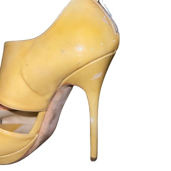 Jimmy Choo Womens Heels Yellow Patent Leather Designer Luxury Made in Italy 8.5 - Picture 7 of 7